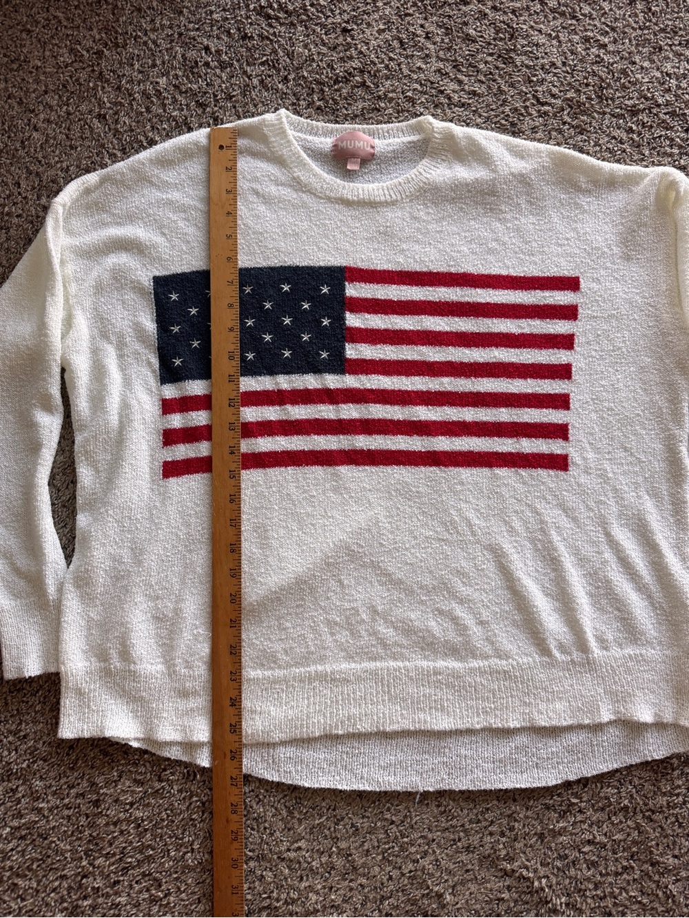 Show Me Your Mumu USA July American Flag Woodsy Summer Sweater Women’s medium - Picture 9 of 10